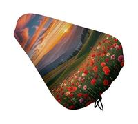 Cloud Garden at Sunset Bike Seat Cover - Waterproof Bike Seat Cushion for Women & Men, Comfort, Soft Bicycle Saddle Covers Universal Fit Road/Mountain/Spin Bikes with Drawstring