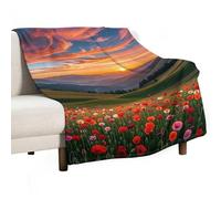 Cloud Garden at Sunset Blanket, Soft Flannel Fleece Blankets Quick-Dry, Lightweight Throw Blanket for Couch, Bed, Office & Travel, Ideal Gift for Family & Friends, 60"x80"