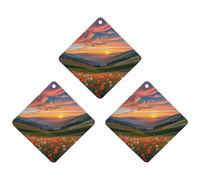 Cloud Garden at Sunset Car Air Freshener, 3 Pcs Rhombus Hanging Air Freshener Cards, Long Lasting Fragrance Scented Cards for Car, Home, Office Gray-style