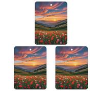 Cloud Garden at Sunset Car Air Freshener, 3 Pcs Square Hanging Air Freshener Cards, Long Lasting Fragrance Scented Cards for Car, Home, Office Gray-style