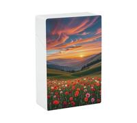 Cloud Garden at Sunset Cigarette Case Portable Novelty Cigarette Packing Box Crush Proof Waterproof Cigarette Box Novelty Gifts for Friend
