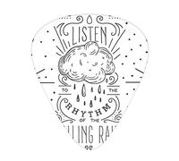 Cloud Guitar Picks Picks 12 Pack with Thin Box,d Lettering Listen to The Cadence of The Falling Rain Quote and Sun,Special Guitar Plectrums Gift Set for Guitarist,Charcoal Grey and White