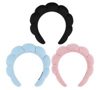 Cloud Headband, Makeup Headbands, Spa Headbands, 3-Piece Set for Skincare and Washing Face, Bubble Headband, 17x18x4 cm