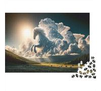 Cloud Horse Fantasy Art 1000-Piece Puzzle for Adults, 70x50cm/1000pcs; to Complete Gradually over A Weekend; White Pieces with A Smooth Surface
