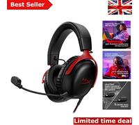 Cloud III Wired Gaming Headset: Comfort, DTS Audio & 53mm Drivers - Black/Red