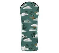 Cloud Island Olive Green White Golf Club Head Covers Premium Leather Headcovers with Interchangeable No. Tags for Driver & Fairway Woods