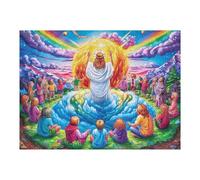 Cloud Jesus Sacred Icon 500 Pcs Jigsaw Puzzle Bundle Fantasy Pet Accompany Family Puzzle Lovers Fun Family Game Mindful Activity Spring Eco Friendly Cardboard 500 PCS