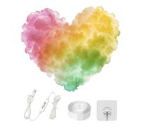 Cloud Led DIY Lights for Bedroom, Multicolor Thundercloud Wall Lamp with Music Rhythm, USB 3D Rayon Night Light for Bedroom and Game Room