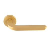 Cloud Lever on Rose Contemporary Interior Door Handle Set with Smooth Curved Lever Design for Residential and Commercial Use (Satin Brass)
