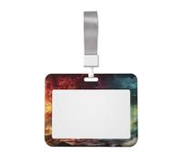 Cloud Lightning ID Badge Holder with Lanyard ID Card Holders Waterproof Plastic Name Card Case Sliding ID Protector Pouch Name Tag Holders for Office Work Business