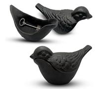 Cloud Maison Cast Iron Bird Key Hider - Heavy Duty Large Hide a Key Holder, Outdoor & Indoor Decorative Bird Figurine with Secret Storage for Spare Keys Jewelry - Large