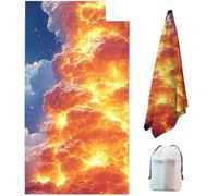 Cloud Microfibre Beach Towels for Adults Extra Large, 150 x 75 cm Yellow Quick Dry Beach Towel with Storage Bag Lightweight Swimming Towel, Sand Free Sun Lounger Towels for Travel, Holiday, Yoga O3-R