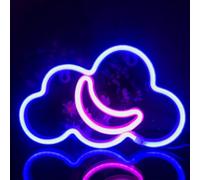 Cloud Moon LED Neon Sign, Blue and Pink Paired, Cute Styling Light, Dual Use USB/AA Battery, Bar, Party, Home Decoration Light, Holiday Gifts