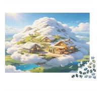 Cloud Mountain Cottage Scenic Jigsaw Puzzle 1000 Piece Jigsaw Puzzle Puzzle Game for Family Paper Puzzle for Adults Relaxation Focus Home Gift 70x50cm/1000pcs