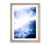 Cloud Mountains In Abstract Modern Framed Wall Art Print, Ready to Hang Picture for Living Room Bedroom Home Office Décor, Oak A3 (34 x 46 cm)