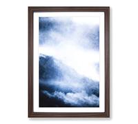 Cloud Mountains Painting Framed Print | A2 Walnut Framed Wall Art | Ready to Hang | Modern Landscape Picture | Living Room Bedroom Lounge Office