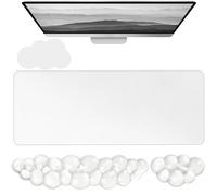 Cloud Mouse Pad for Desk Cloud Gel Keyboard Wrist Rest for Mouse 4PCS Extended Cloud Clear Frosted Desk Mat Pad Set Acrylic Coaster Ergonomic Cute Gaming Silicone Mouse Wrist Pad Support for Computer