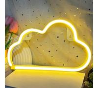 Cloud Neon Sign, Lightning Neon Lights, LED Light Signs for Wall Decor, Battery or USB Powered Decorative Wall Signs Lights for Bedroom,Party,Birthday Gift (Yellow Cloud)