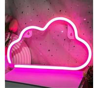 Cloud Neon Sign, Lightning Neon Lights, LED Light Signs for Wall Decor, Battery or USB Powered Decorative Wall Signs Lights for Bedroom,Party,Birthday Gift (Pink Cloud)