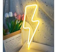 Cloud Neon Sign, Lightning Neon Lights, LED Light Signs for Wall Decor, Battery or USB Powered Decorative Wall Signs Lights for Bedroom,Party,Birthday Gift (Yellow Lightning)