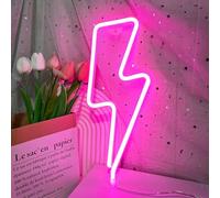 Cloud Neon Sign, Lightning Neon Lights, LED Light Signs for Wall Decor, Battery or USB Powered Decorative Wall Signs Lights for Bedroom,Party,Birthday Gift (Pink Lightning)