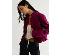 Cloud Nine Ruffle Band Jacket at Free People in Berry Delicioso, Size: Medium - female