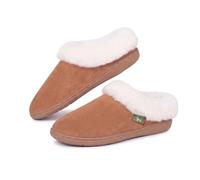 Cloud Nine Sheepskin Women's Sunrise Scuffed Slippers with Wear, chestnut, 9 UK