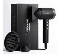 CLOUD NINE The Airshot Pro Black Hair Dryer | Professional 1600W Hairdryer with Diffuser | Self-Clean Mode | Eco-Precision Motor | Lightweight Frizz Control