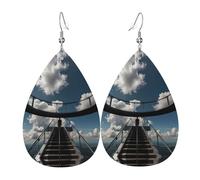 Cloud Observation Deck Leather earrings, European and American style earrings for young women, birthday gifts/Valentine's Day gifts