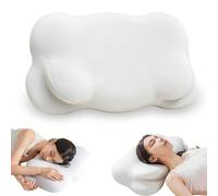 Cloud Pillow,Cloud Neck Pillow,Adjustable Cervical Neck Support Pillow with Breathable Pillowcase,Ergonomic Memory Foam Pillows for Side Back Stomach Sleepers,Relieve Shoulder Pressure (White)