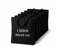 Cloud Pillow Cotton Sac 38 x 42 cm - Shopping Bag Made from 100% Cotton 144 g/m², Unprinted for DIY (DIY) - Practical for Everyday Use - OEKO-TEX Standard 100, Black