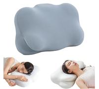 Cloud Pillow Ergonomic Memory Foam Pillow with Adjustable Neck Support Core, Breathable Cover for Side, Back and Stomach Sleepers (Blue)