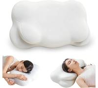 Cloud Pillow - Ergonomic Memory Foam Pillow with Adjustable Neck Support Core, Breathable Cover for Side, Back and Stomach Sleepers (White)