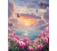 Cloud Pink Tulips 500 Piece Jigsaw Puzzles for Adults, Fun jigsaw puzzles 500 pieces, Challenging Puzzle Perfect for Game Nights, Finished Puzzle Size is 52x38cm