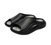 Cloud Platform Slides Women, Arch Support Slippers, Extra Thick Non-Slip Shower Slippers, Quick Dry Bath Slipper Fashion Massage Footbed Slides Lightweight Hollow-Out Pool Beach Shoes Black