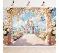 Cloud Princess Castle Garden Girls Birthday Palace Photography Backdrop