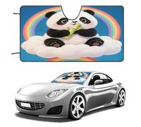 Cloud Rainbow Panda Car Windshield Sun Shade - Reflector Sunshade Offers Ultimate Protection for Car Interior, Cool Reflective Sun Blocker Fits Small Sedans, Mini SUVs 55"x30"