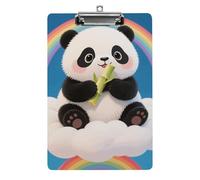 Cloud Rainbow Panda Clipboard 8.5×12.5 Inch Acrylic Clip Board with Metal Clip A4 Letter Size Decorative Clipboard Cute Hanging Clipboards for Office, Teacher, Nurse, Doctor,