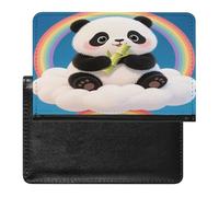 Cloud Rainbow Panda Passport Holder Unique PU Ultra-thin Passport Protective Case Compact Easy to Carry Passports Cover for Women And Men Passports Case