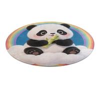 Cloud Rainbow Panda Round Area Rug Non Slip Backing Doormat Water Absorbent Plush Throw Low-Pile Non-Slip Floor Mat Carpet for Living Room Bedroom Entryway Nursery Room 90 * 90cm