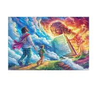 Cloud Sacred Icon 1000 Piece Pack DIY Jigsaw Puzzle Figure Hike Sunset Collectors Cognitive Development Educational Decorative Puzzle Gifts for Adults Rigid Cardboard 1000 PCS