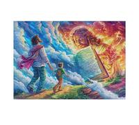 Cloud Sacred Icon 300 Piece Count Jigsaw Puzzle Set Figure Hike Sunset For Adults Teens 14+ Concentration Training Indoor Game Family Game Night Rigid Cardboard 300 PCS