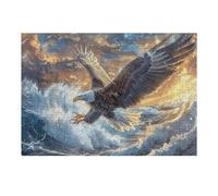 Cloud Sea Flying Bald Eagle 300 Piece Pack DIY Jigsaw Puzzle Collectors Cognitive Development Educational Decorative Puzzle Gifts for Adults Premium Cardboard 300 PCS/40x28cm