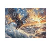Cloud Sea Flying Bald Eagle 500 Piece Count Premium Jigsaw Puzzle For Adults Teens 14+ Concentration Training Indoor Game Family Game Night Creativity Gift Giving 500 PCS/52×38cm