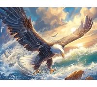 Cloud Sea Flying Bald Eagle 500 Pieces Set Premium Jigsaw Puzzle Magical Cosmic Creatures Teen Fans 14-18 Yrs Logic Skill Leisure Adventure Valentines Gift Creativity & Gift Giving 500
