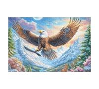 Cloud Sea Flying Eagle 1000 Pieces Set Classic Jigsaw Puzzle Raptor Wave Sky Teen Fans 14-18 Yrs Logic Skill Leisure Adventure Valentines Thick Cardboard Creativity & Gift Giving 1000 PCS