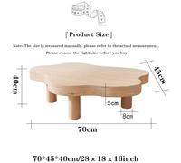 Cloud-Shaped Coffee Table for Living Room Irregular Modern Accent Table Walnut Finish 3-Leg Design Stylish 70x45x40cm Centerpiece Furniture