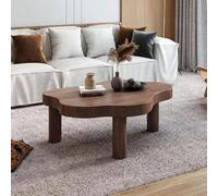 Cloud Shaped Coffee Table for Living Room, Modern Wooden Irregular Side Table, Low Coffee Table, White, 110x80x40cm