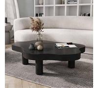 Cloud Shaped Coffee Table for Living Room, Modern Wooden Irregular Side Table, Low Coffee Table, White, 110x80x40cm