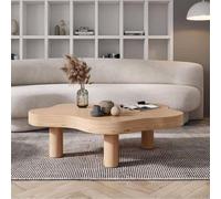 Cloud Shaped Coffee Table, Irregular Wooden Side Table for Living Room, 110x80x40cm